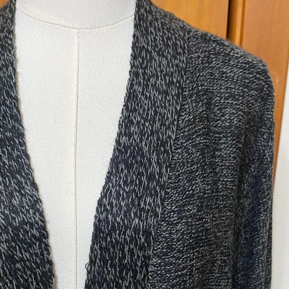 NWT Dark Gray Maroon Knit Open Cardigan Sweater Super Soft Layers Machine Wash - Picture 2 of 10